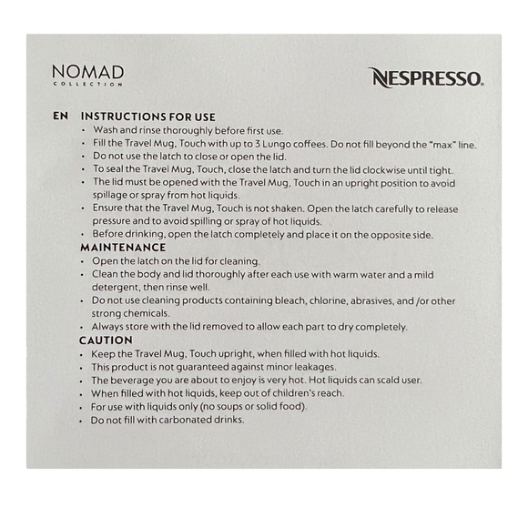 NEW Nespresso Nomad Touch Travel Mug Stainless Steel in Box 11 oz Discontinued - Picture 6 of 10